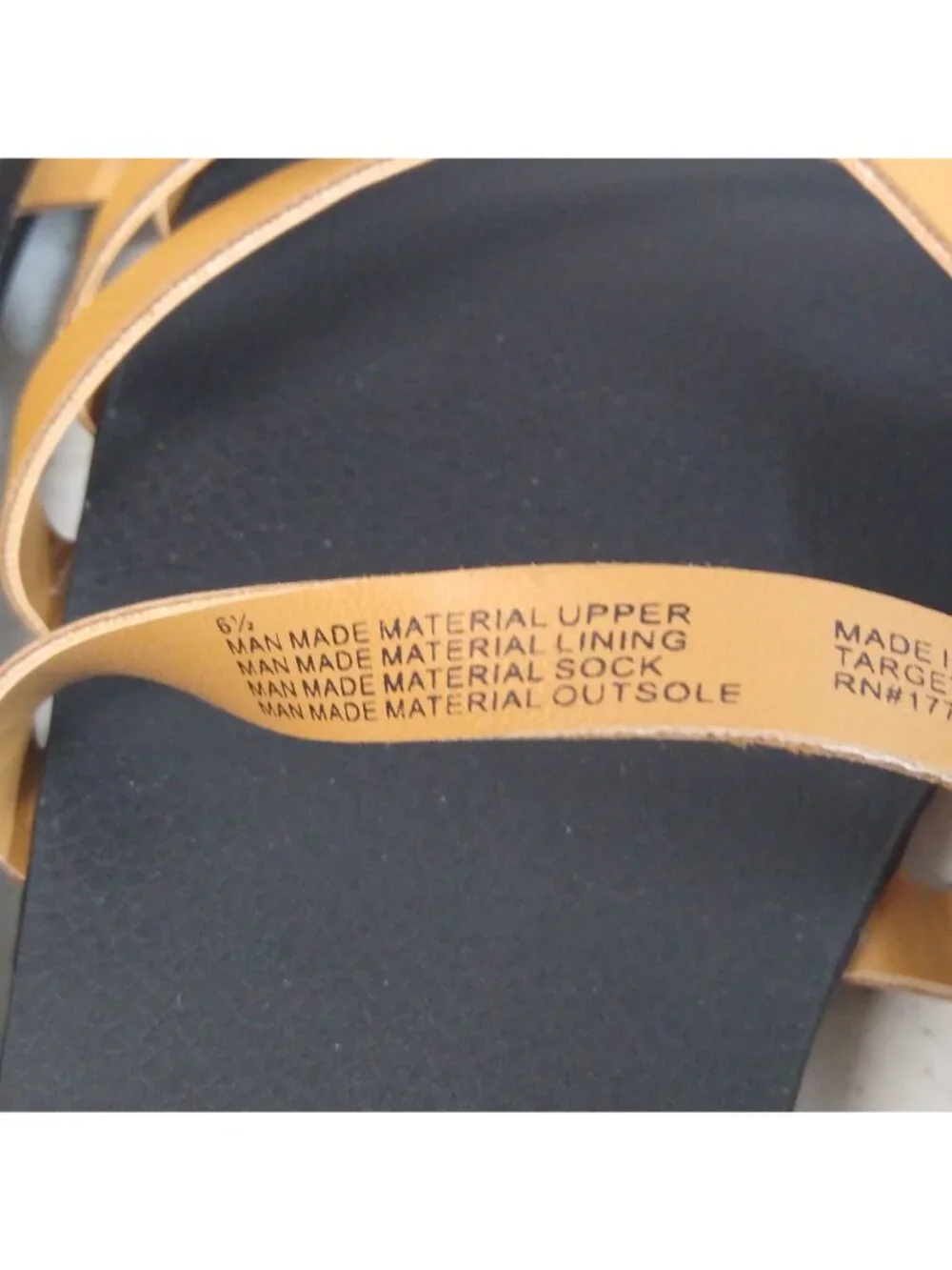 A New Day Sandals Tan/Joan Size 6.5 Womens Embossed Strappy Slide On Sandals NWT